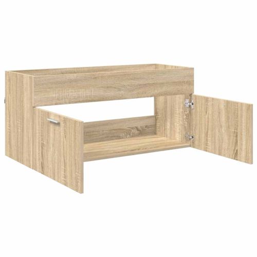 Шкаф за мивка със съхранение с врата Сонома дъб Инженерно дърво