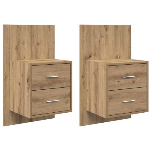Стенен шкаф за нощно шкафче 2 pcs Дъб 48,5 x 32,5 x 80 см