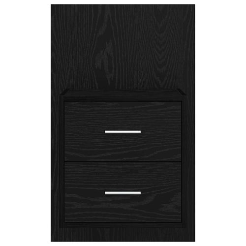 Стенен шкаф за нощно шкафче с чекмедже 2 pcs Черния дъб