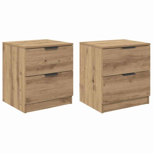 Нощен шкаф с чекмедже 2 pcs Дъб 45 x 39 x 50 см Инженерно дърво