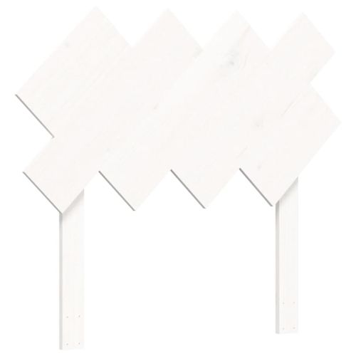 Легло за възрастни с табла, бяло, единично, масивно дърво