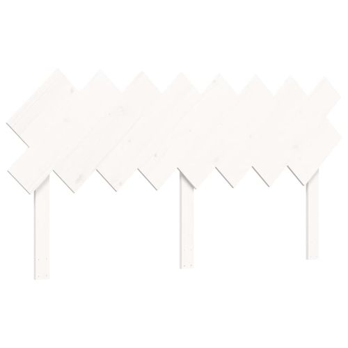 Легло за възрастни с табла, бяло, 160x200 см, масивно дърво