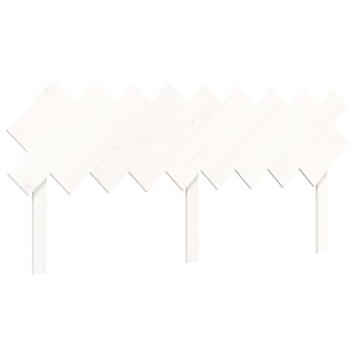 Легло за възрастни с табла, бяло, Super King Size, дърво масив