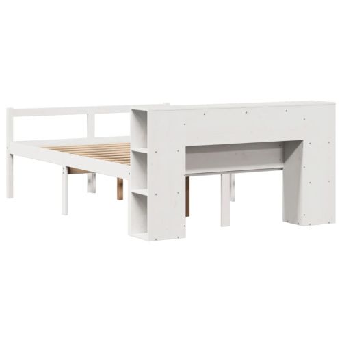 Легло с етажерка за книги, без матрак, 160x200 см, бор масив