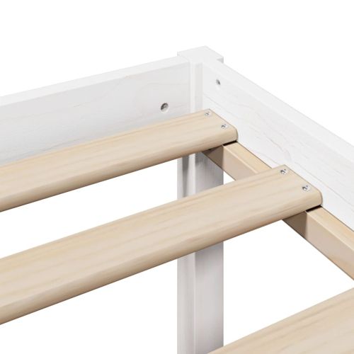 Легло с рафтове за книги, без матрак, бял, 90x190 см, бор масив