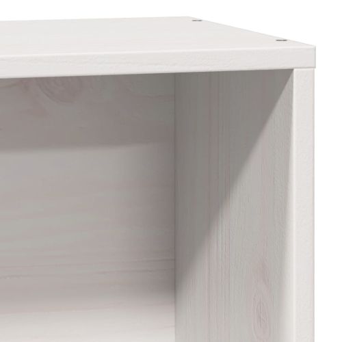 Легло с рафтове за книги, без матрак, бял, 90x190 см, бор масив