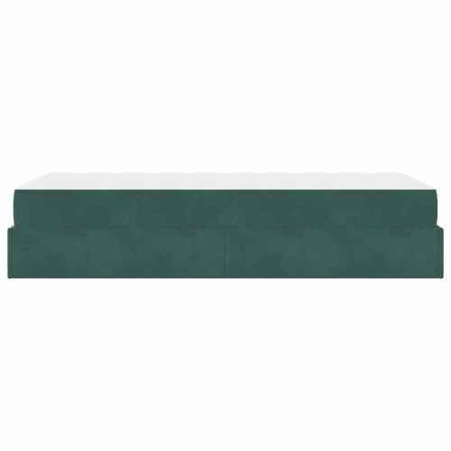 Рамка за легло с матрак с матрак 2 pcs Зелен Кадифе
