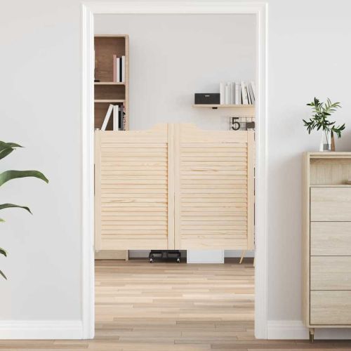 Люлеещи се врати Louvred Design 1-Pair масивна дървесина бор