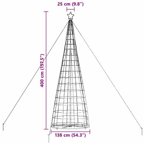 LED Коледна Елха с 800 LED светодиода Синьо 400 cm Желязо