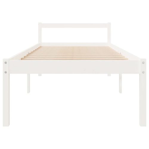 Легло за възрастни хора бяло 75x190 см Small Single бор масив