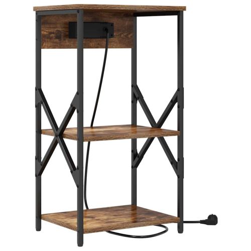 Нощен шкаф 2 pcs Димян дъб 41 x 31 x 76 см Инженерно дърво