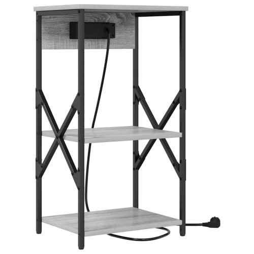 Нощен шкаф 2 pcs Сив Сонома 41 x 31 x 76 см Инженерно дърво