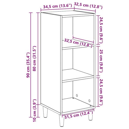 Служебен шкаф Дъб 34,5 x 32,5 x 90 см Инженерно дърво