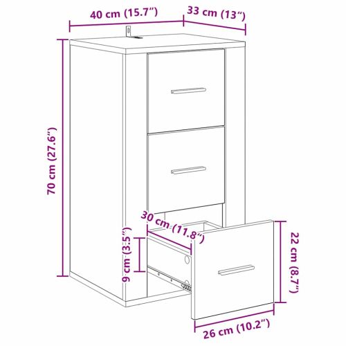 Служебен шкаф Черния дъб 40 x 33 x 70 см Инженерно дърво