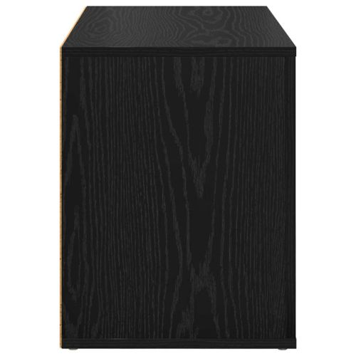 Шкаф за обувки с рафт Черен дъб 75 x 35 x 45 см Инженерно дърво