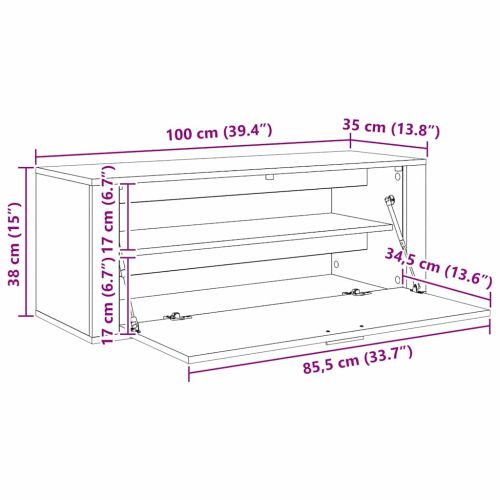 Шкаф за обувки дъб артизан 100 x 35 x 38 см Инженерно дърво