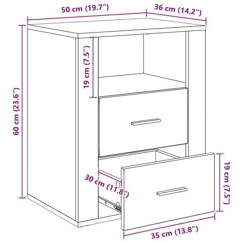 Нощен шкаф с чекмедже Дъб 35 x 50 x 60 см Инженерно дърво