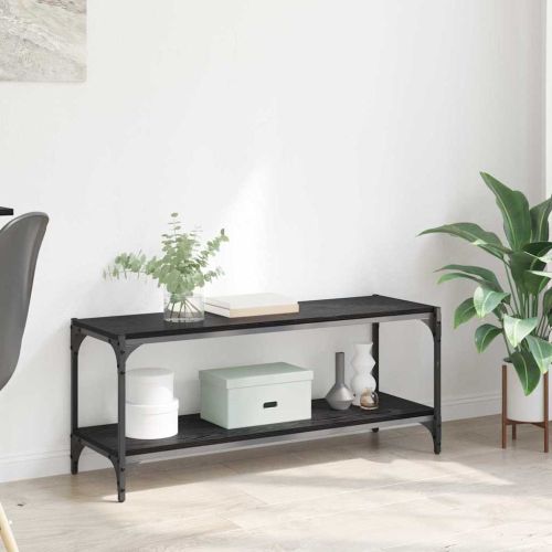 ТВ шкаф Черния дъб 100x33x41см Инженерна дървесина и желязо