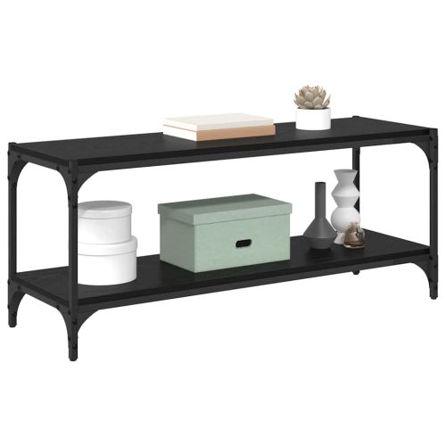 ТВ шкаф Черния дъб 100x33x41см Инженерна дървесина и желязо