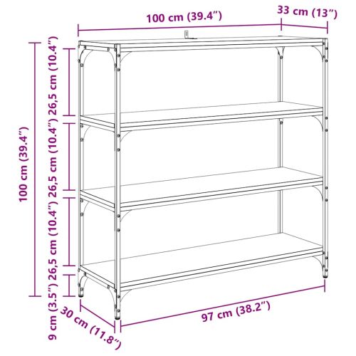 Шкаф за книги Старо дърво 100 x 33 x 100 см