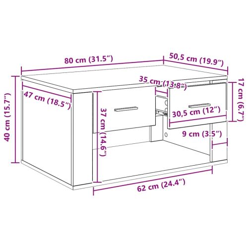 Масичка за кафе Старо дърво 80 x 50 x 40 cm Инженерно дърво