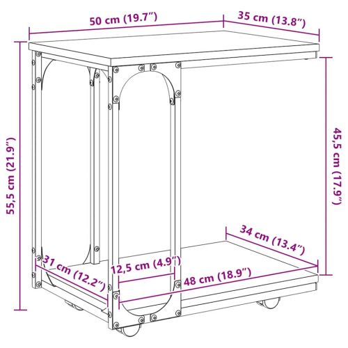 Странична маса Старо дърво 50 x 35 x 55.5 см Инженерно дърво