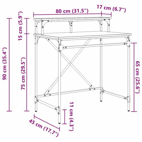 Бюро Черния дъб 80 x 50 x 90 cm Инженерно дърво