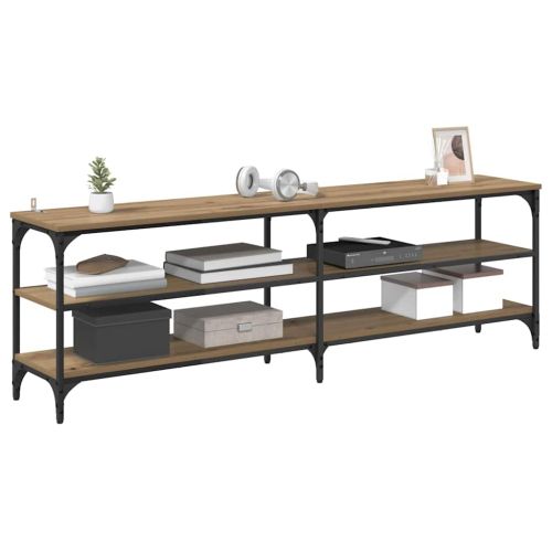 ТВ шкаф Дъб 160 x 30 x 50 см Инженерна дървесина и желязо