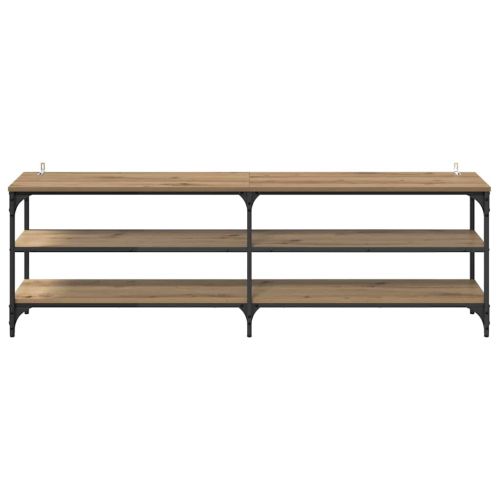 ТВ шкаф Дъб 160 x 30 x 50 см Инженерна дървесина и желязо