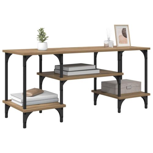 ТВ шкаф Дъб 102 x 35 x 45,5 см Инженерна дървесина и желязо