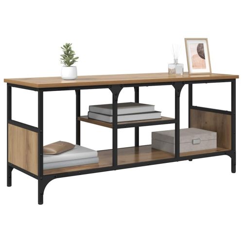 ТВ шкаф Дъб 100 x 35 x 45 см Инженерна дървесина и желязо