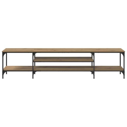 ТВ шкаф Дъб 201 x 35 x 45 см Инженерна дървесина и желязо