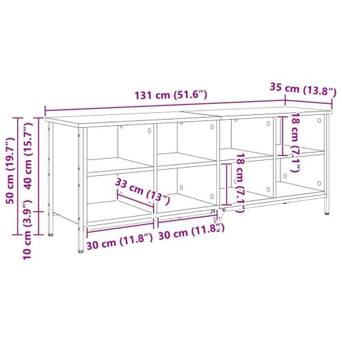 Шкаф за обувки с рафт Черния дъб 131 x 35 x 50 см