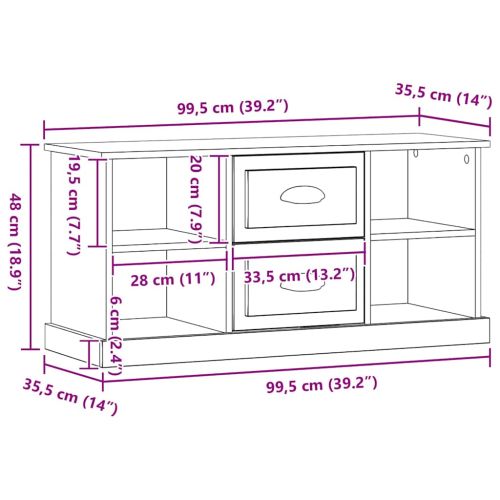 ТВ шкаф Черния дъб 99,5 x 35,5 x 48 см Инженерно дърво