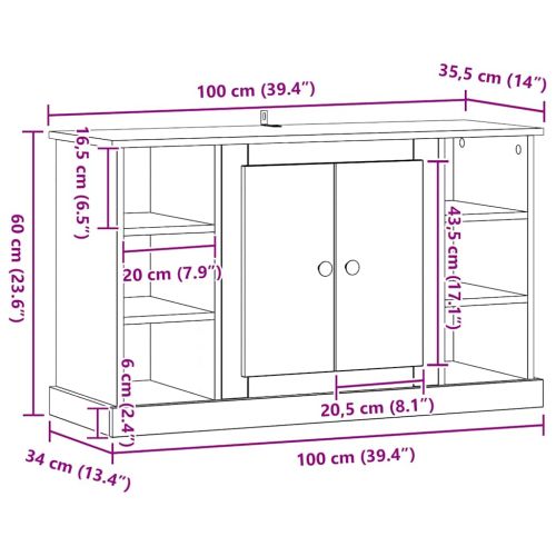 Служебен шкаф Дъб 100 x 35,5 x 60 см Инженерно дърво