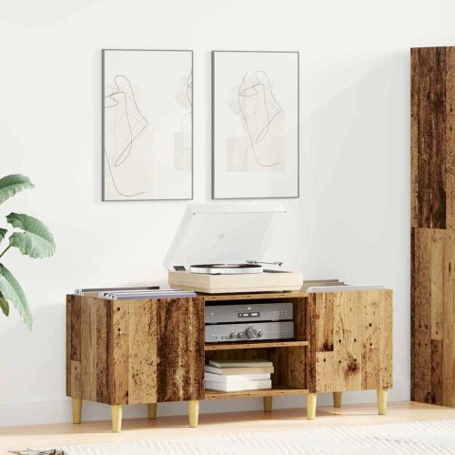 Шкаф за грамофонни плочи Старо дърво 121 x 38 x 48 cm
