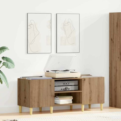 Шкаф за грамофонни плочи Дъб 121 x 38 x 48 cm Инженерно дърво