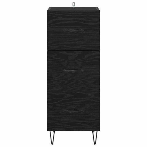 Служебен шкаф Черен дъб 34 x 34.5 x 90 см Инженерно дърво