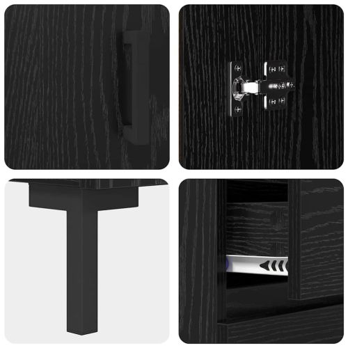 Служебен шкаф Черен дъб 69.5 x 34 x 90 см Инженерно дърво