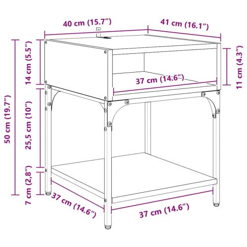 Нощно шкафче Старо дърво 40 x 40 x 50 cm Инженерно дърво