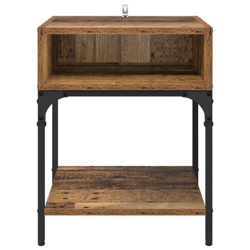 Нощно шкафче 2 pcs Старо дърво 40 x 40 x 50 cm Инженерно дърво