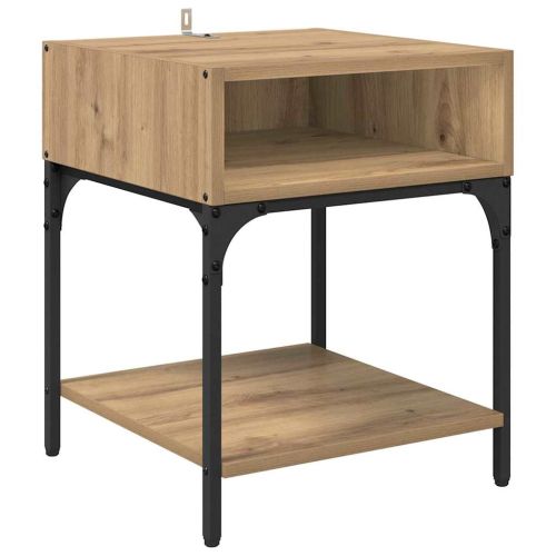 Нощно шкафче 2 pcs Дъб 40 x 40 x 50 cm Инженерно дърво