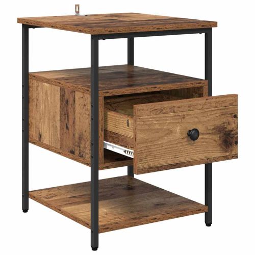 Нощен шкаф 2 pcs Старо дърво 40 x 42 x 56 см Инженерно дърво