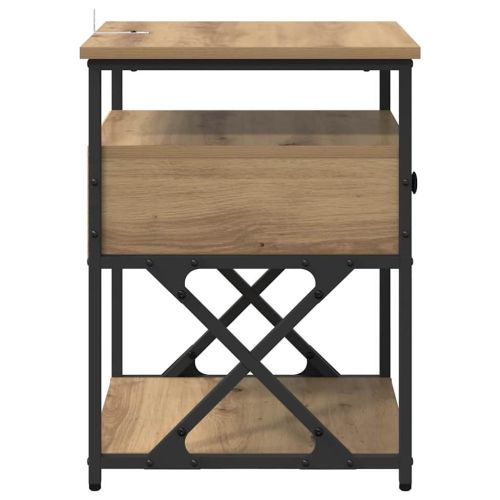 Нощен шкаф с чекмедже 2 pcs Дъб 40 x 42 x 55 см Инженерно дърво