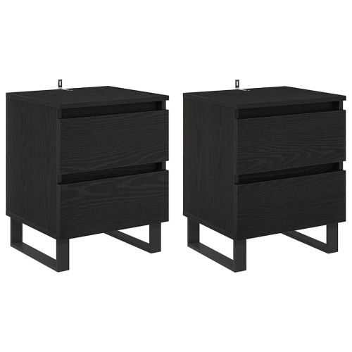 Нощен шкаф 2 pcs Черния дъб 40 x 35 x 50 см Инженерно дърво