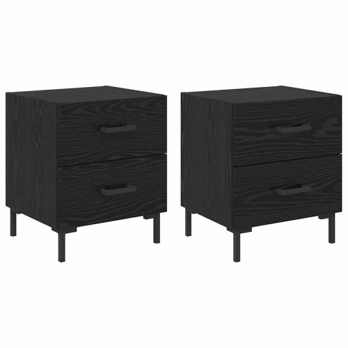 Нощен шкаф 2 pcs Черния дъб 40 x 35 x 47,5 см Инженерно дърво