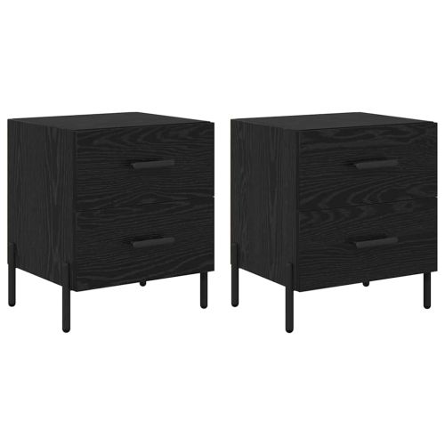 Нощен шкаф 2 pcs Черния дъб 40 x 35 x 47,5 см Инженерно дърво