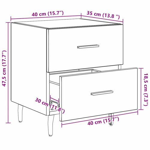 Нощен шкаф Старо дърво 40 x 35 x 47,5 см Инженерно дърво