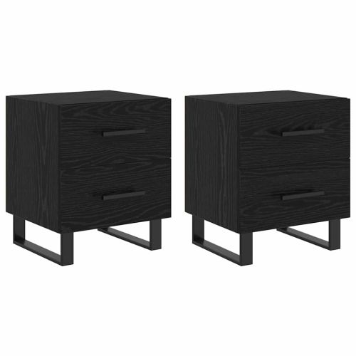 Нощен шкаф 2 pcs Черния дъб 40 x 35 x 47,5 см Инженерно дърво