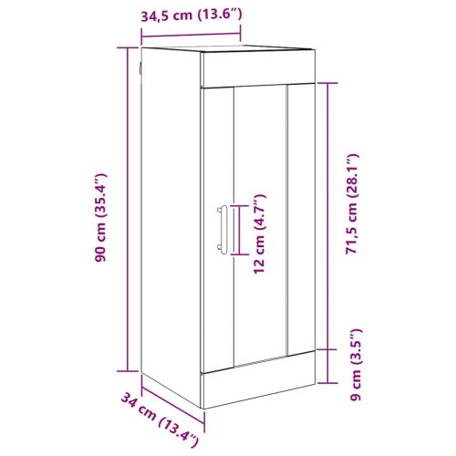 Стенен шкаф Черния дъб 34,5 x 34 x 90 см Инженерно дърво